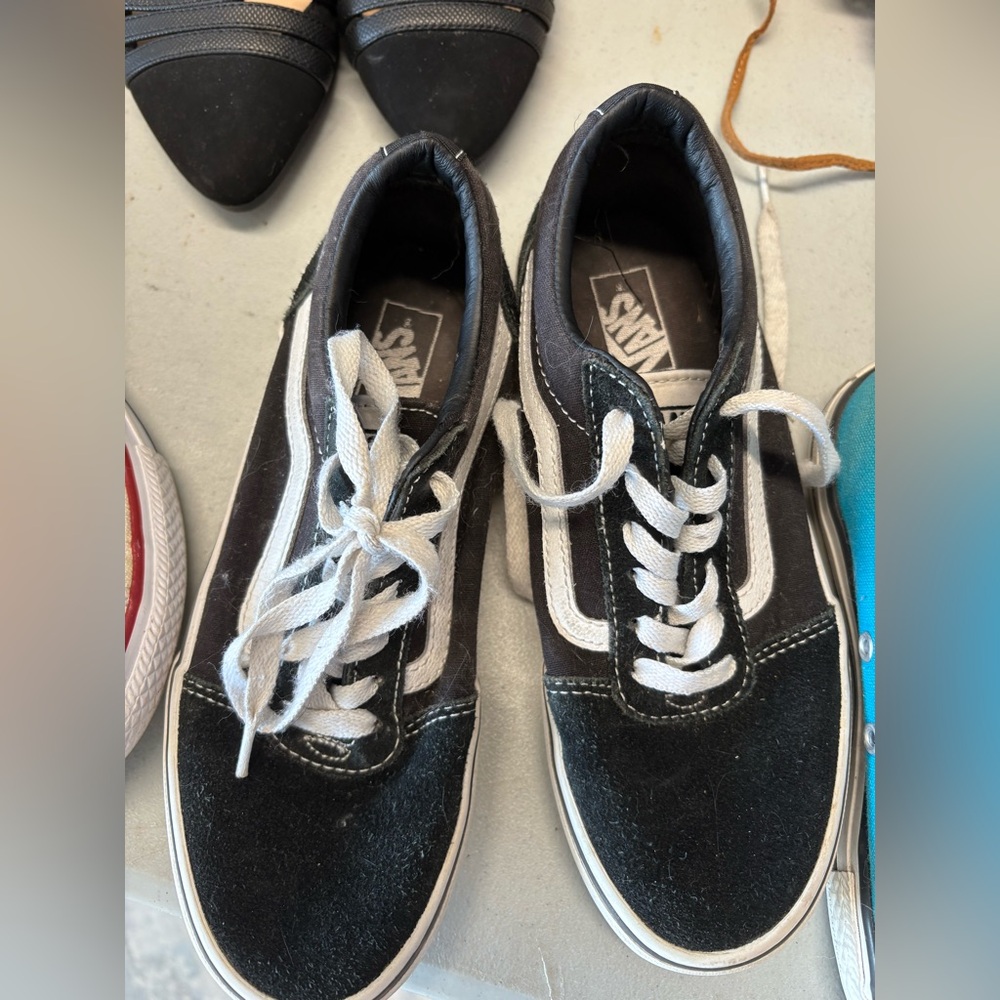 Vans Classic Black and White Lace-Up Shoes